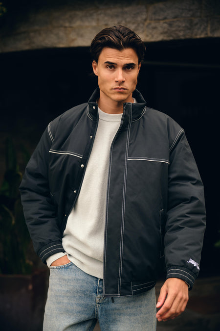 Two Tone Jacket - Off Black