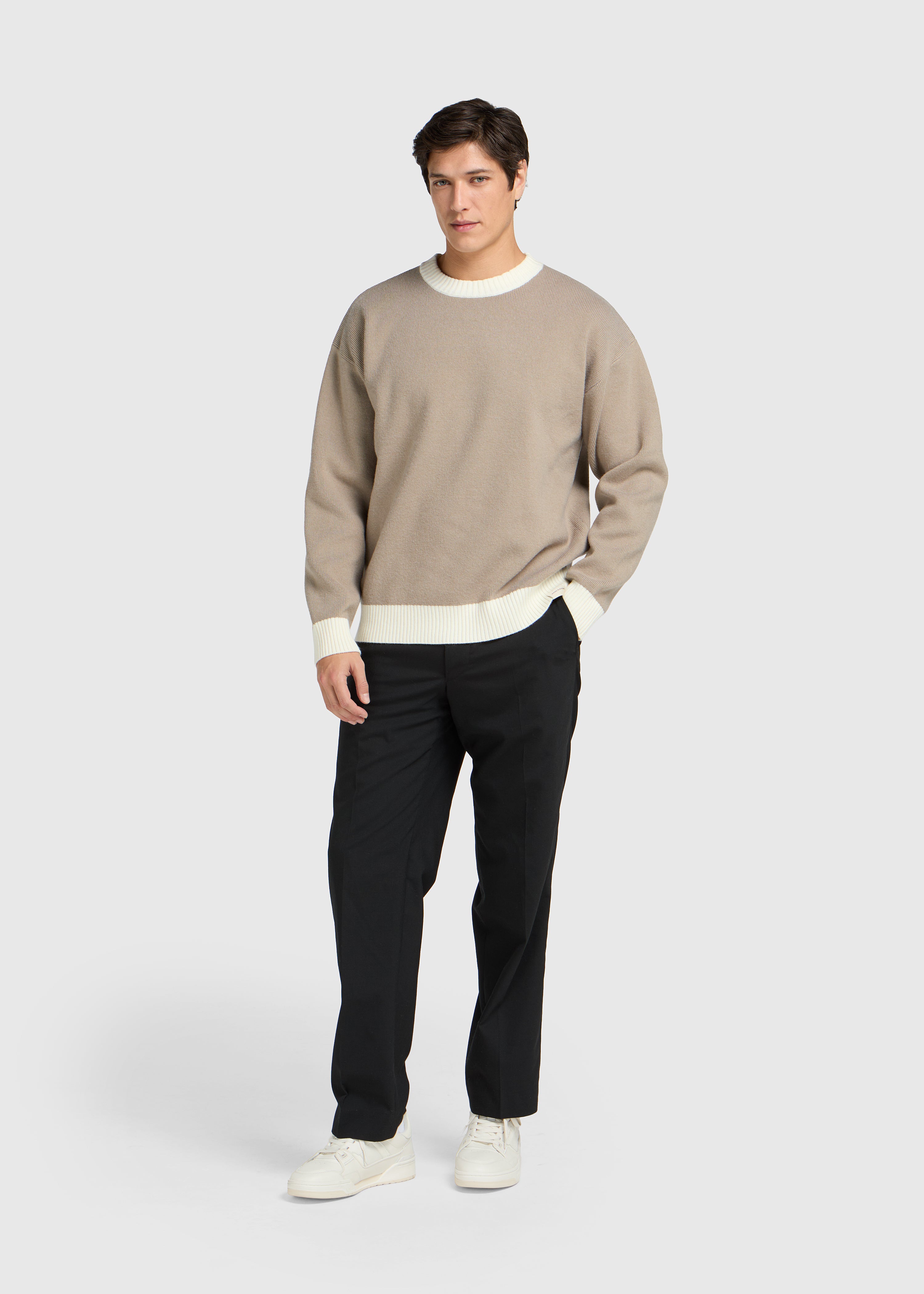 Contrast Knit - Grey