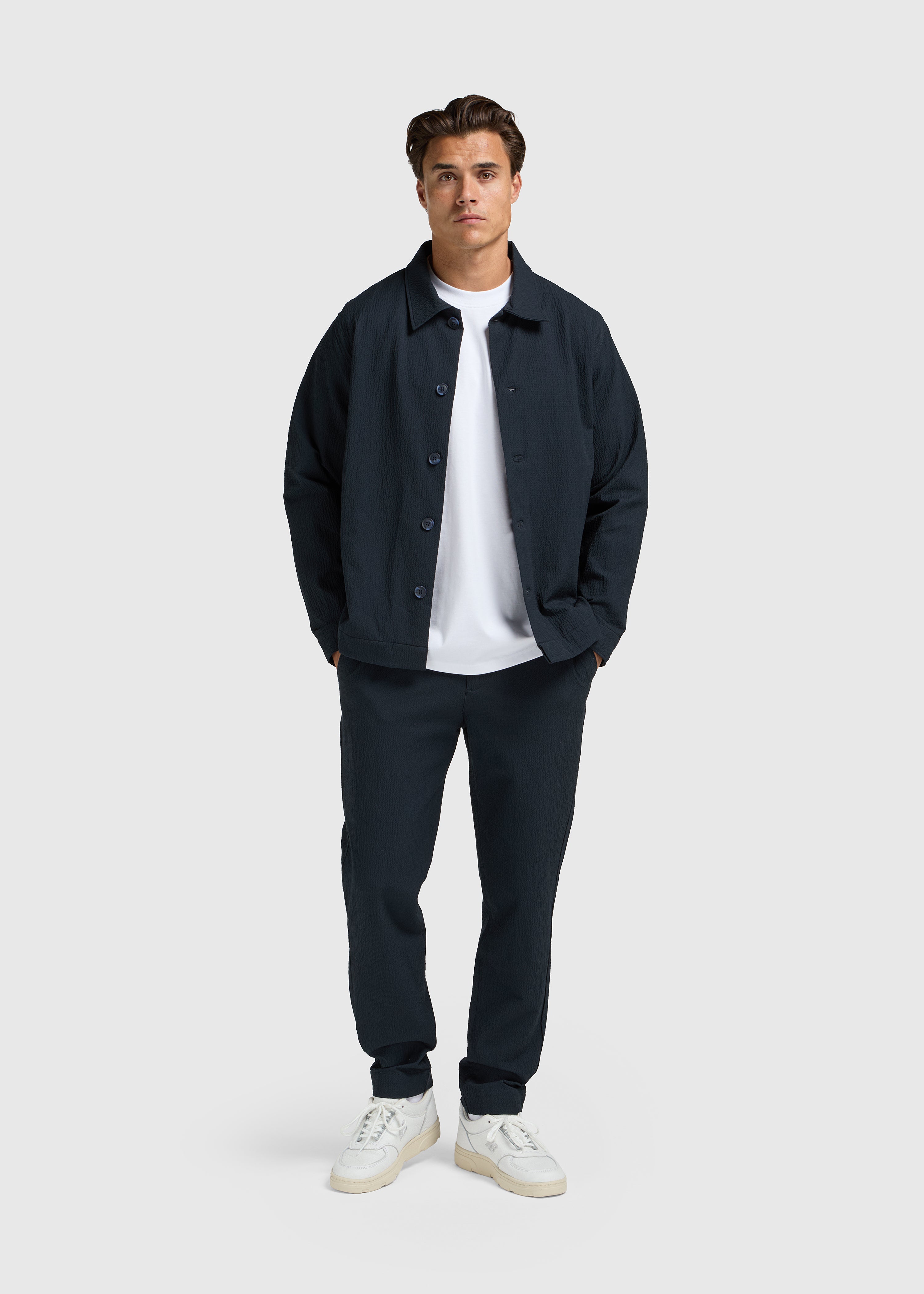 The Seersucker Jacket - Navy