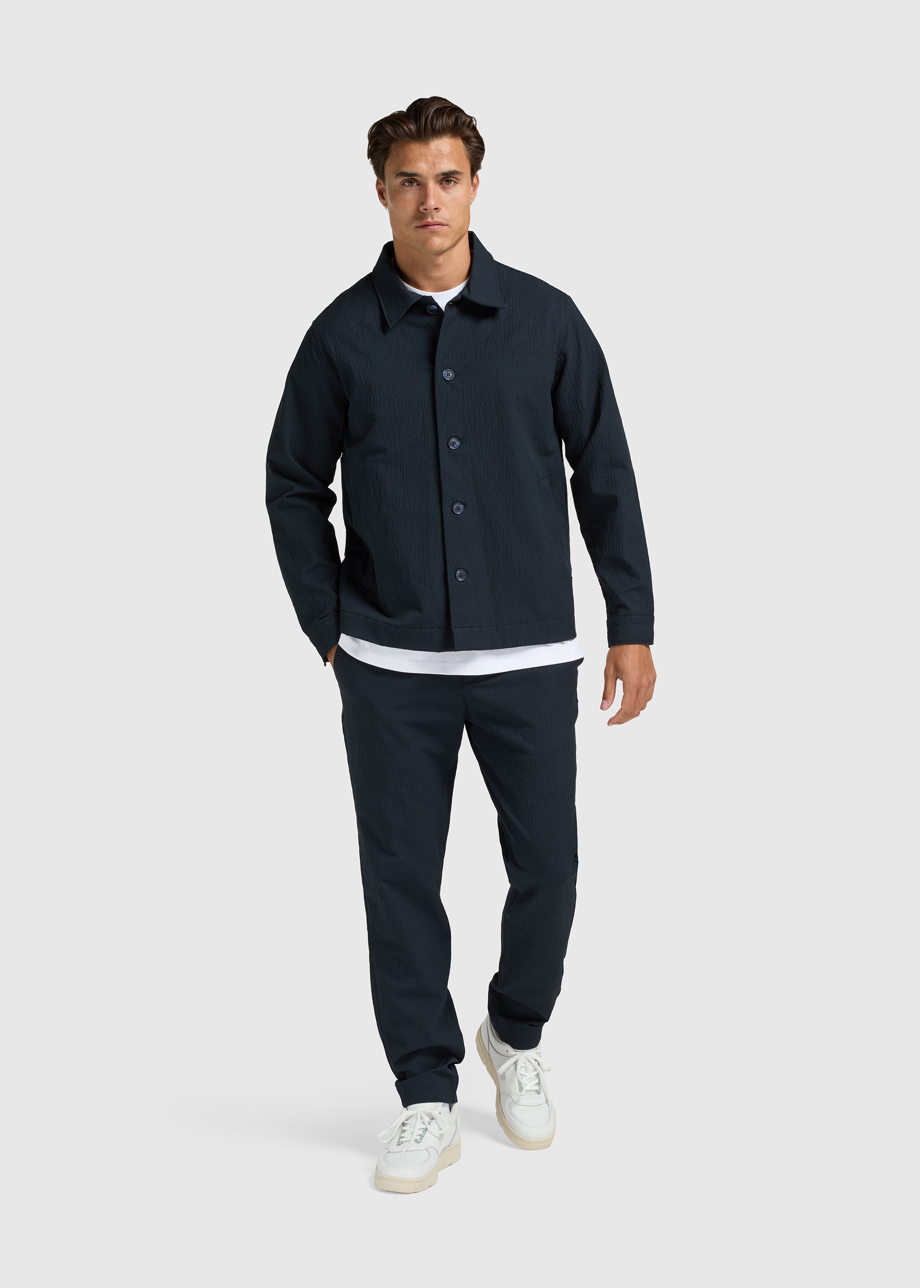 The Seersucker Jacket - Navy