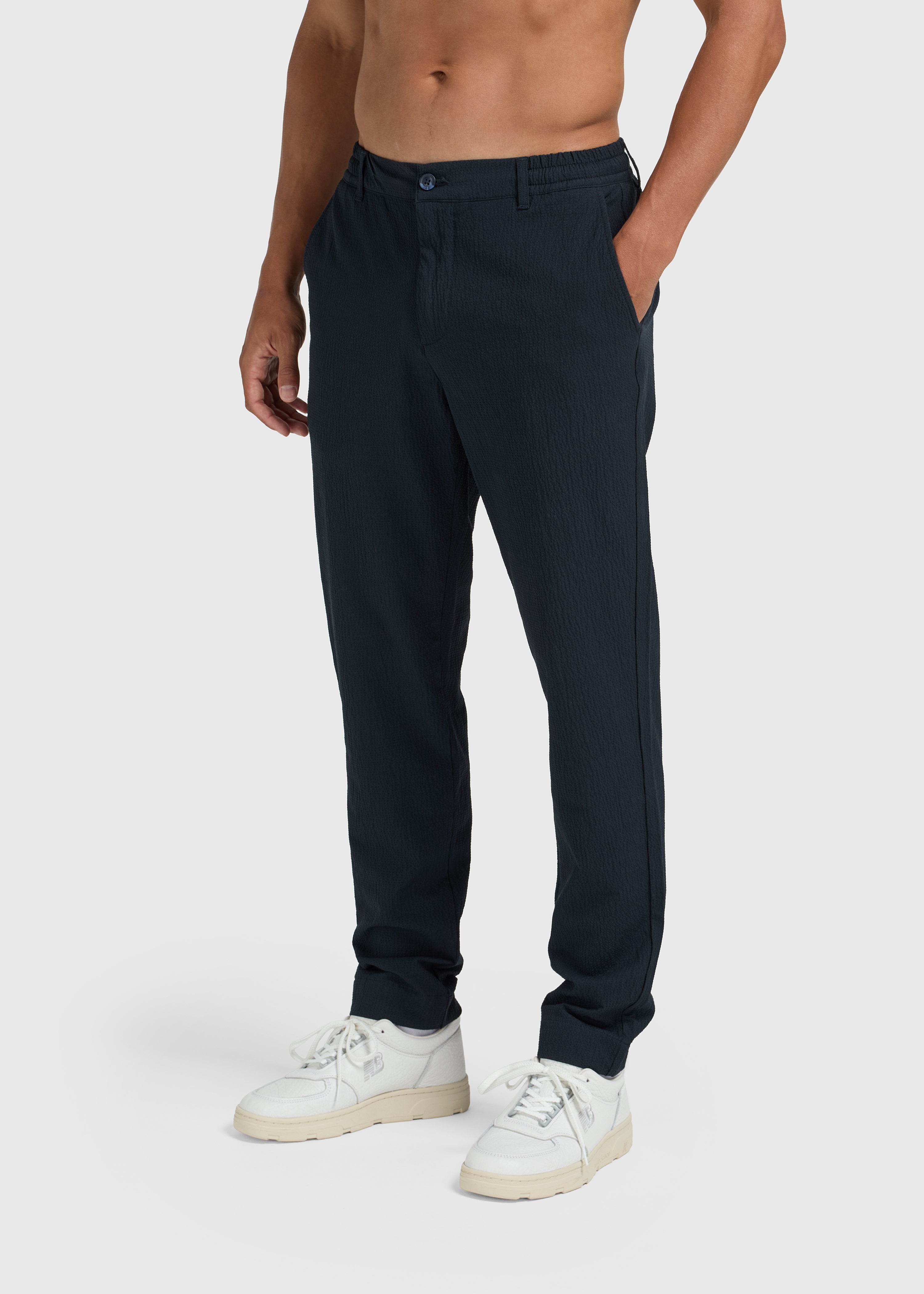 The Seersucker Trouser - Navy Blue