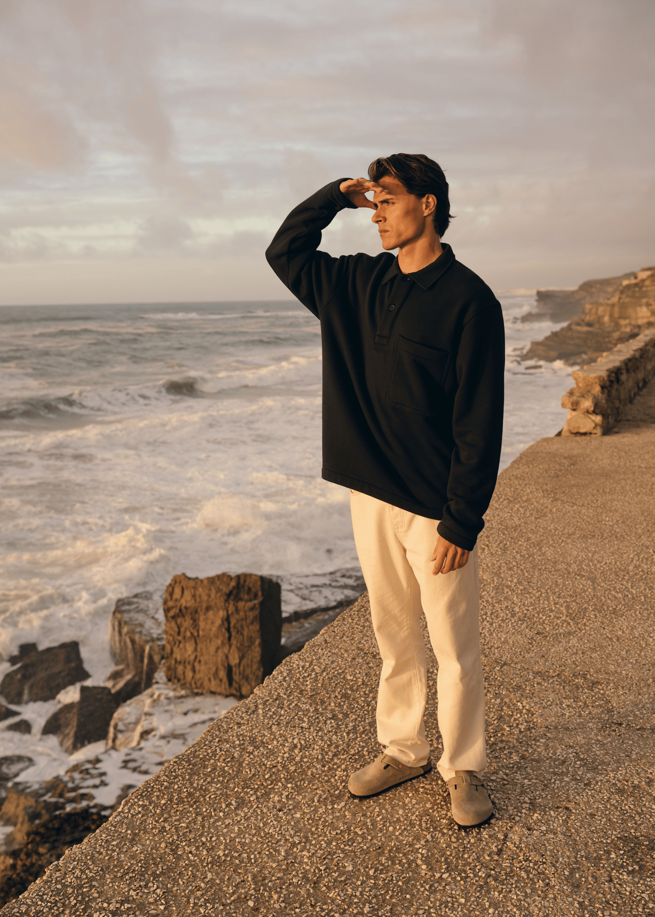 Heavy Polo Longsleeve - Navy Blue