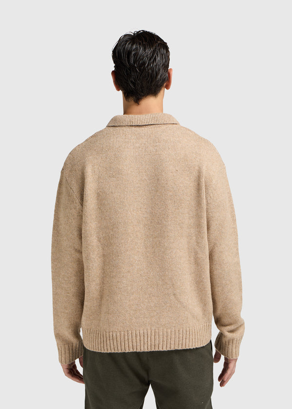 Heavy Knit Polo - Dark Sand