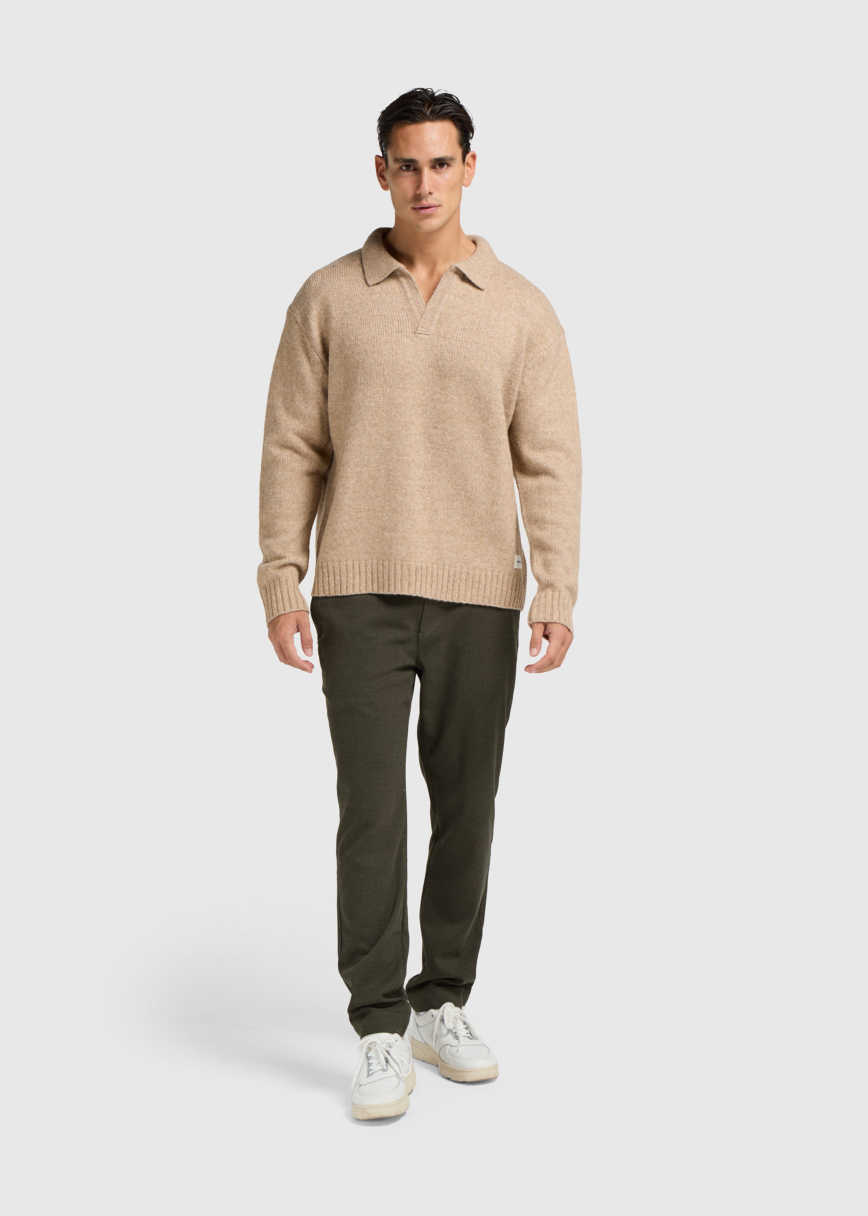 Heavy Knit Polo - Dark Sand