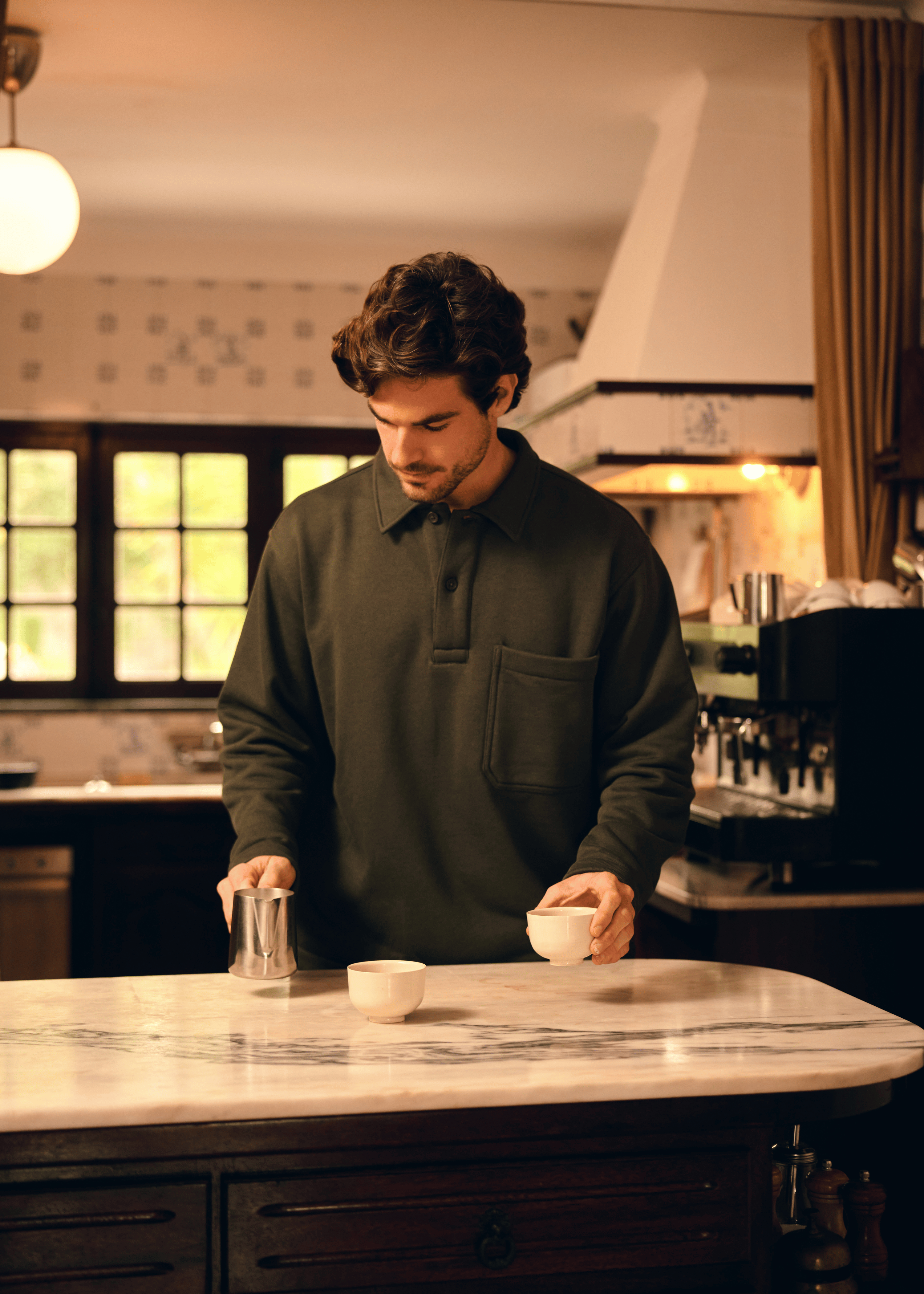 Heavy Polo Longsleeve - Chimera Green