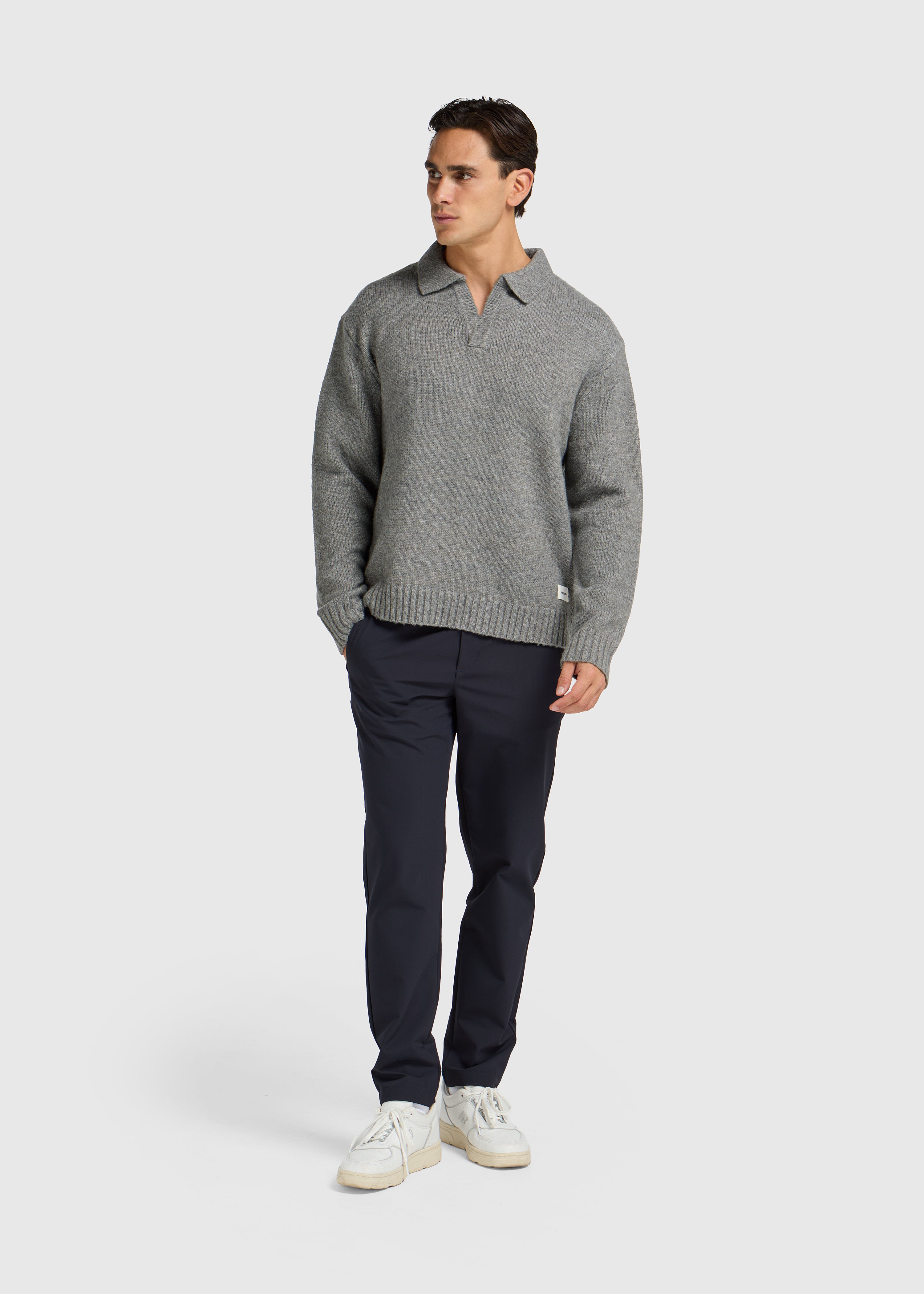 Heavy Knit Polo - Dark Grey