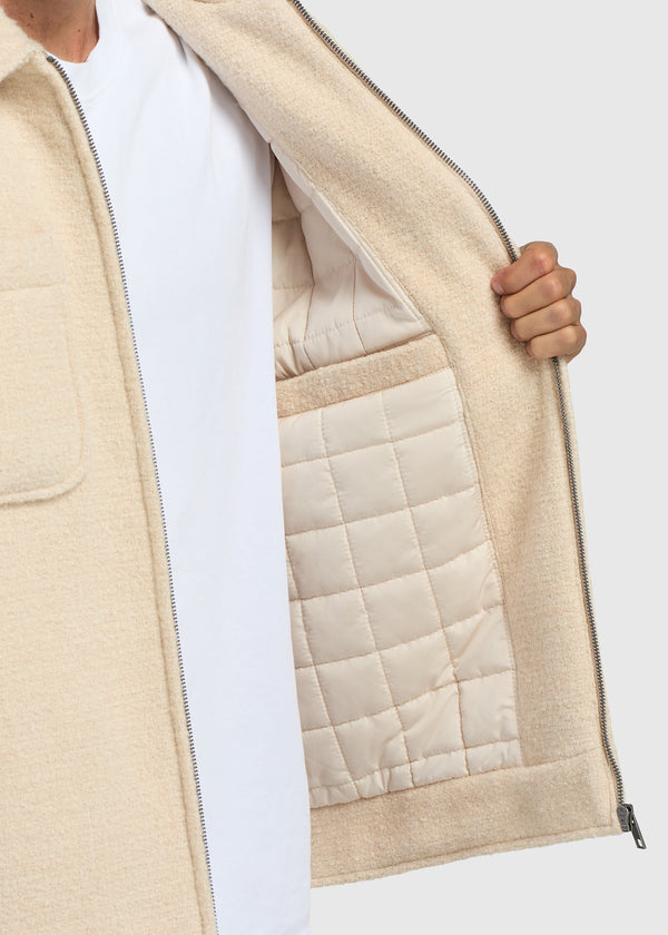 Padded Overshirt - Sand Melange