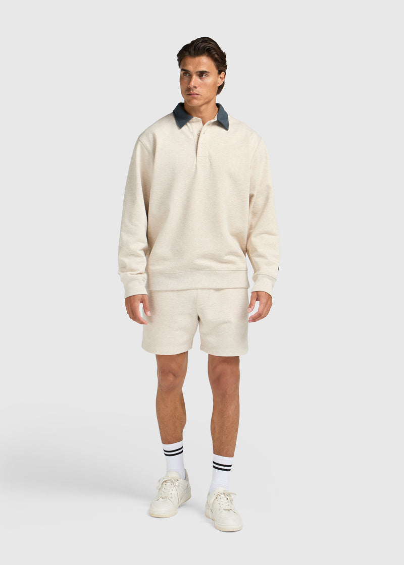 Polo de rugby vintage délavé - Sable