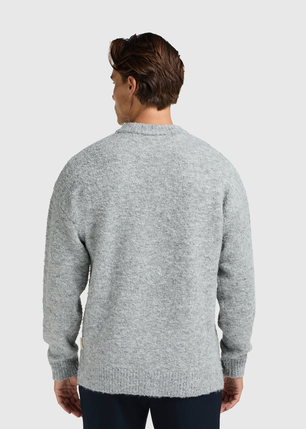 Bouclé Logo Knit - Grey Melee