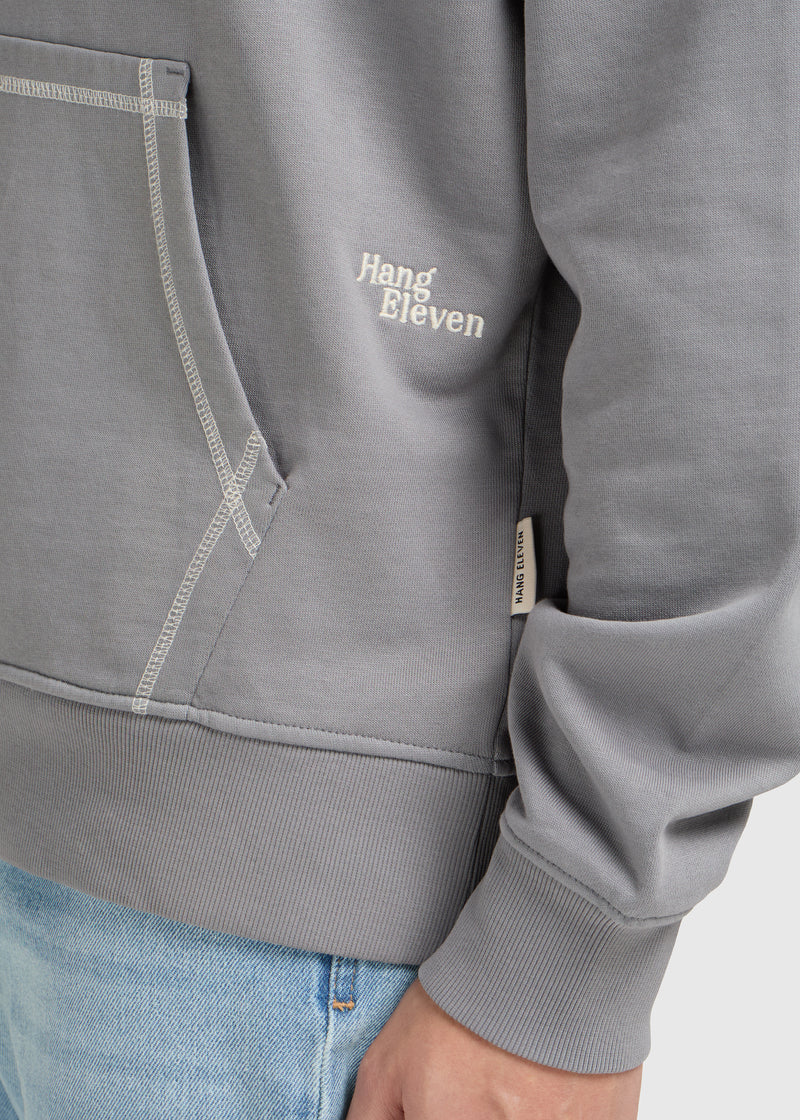 Hoodie mit starkem Kontrast – Grau