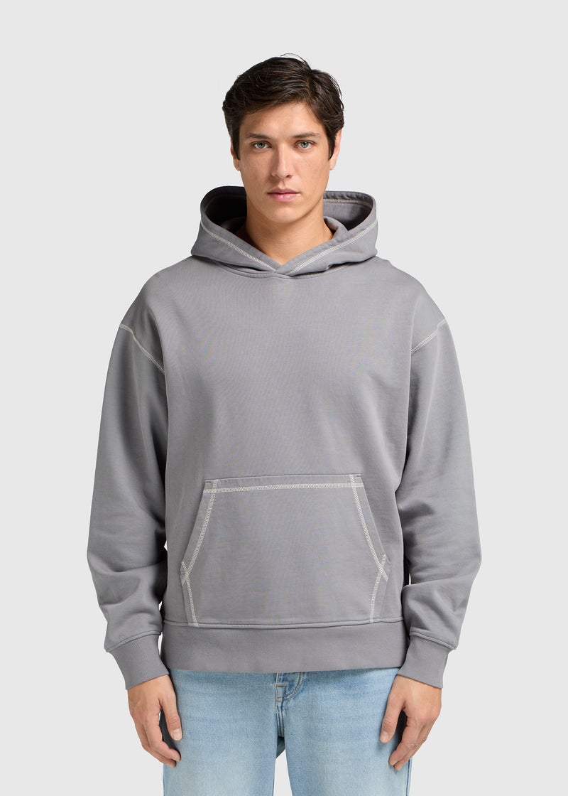 Hoodie mit starkem Kontrast – Grau