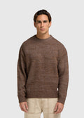 Heavy Knit Crewneck - Brown Melange