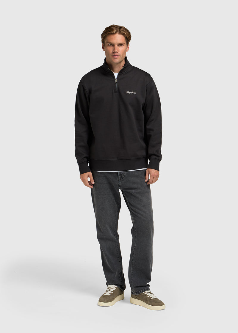 Clean Half Zip Sweater - Moonless Night