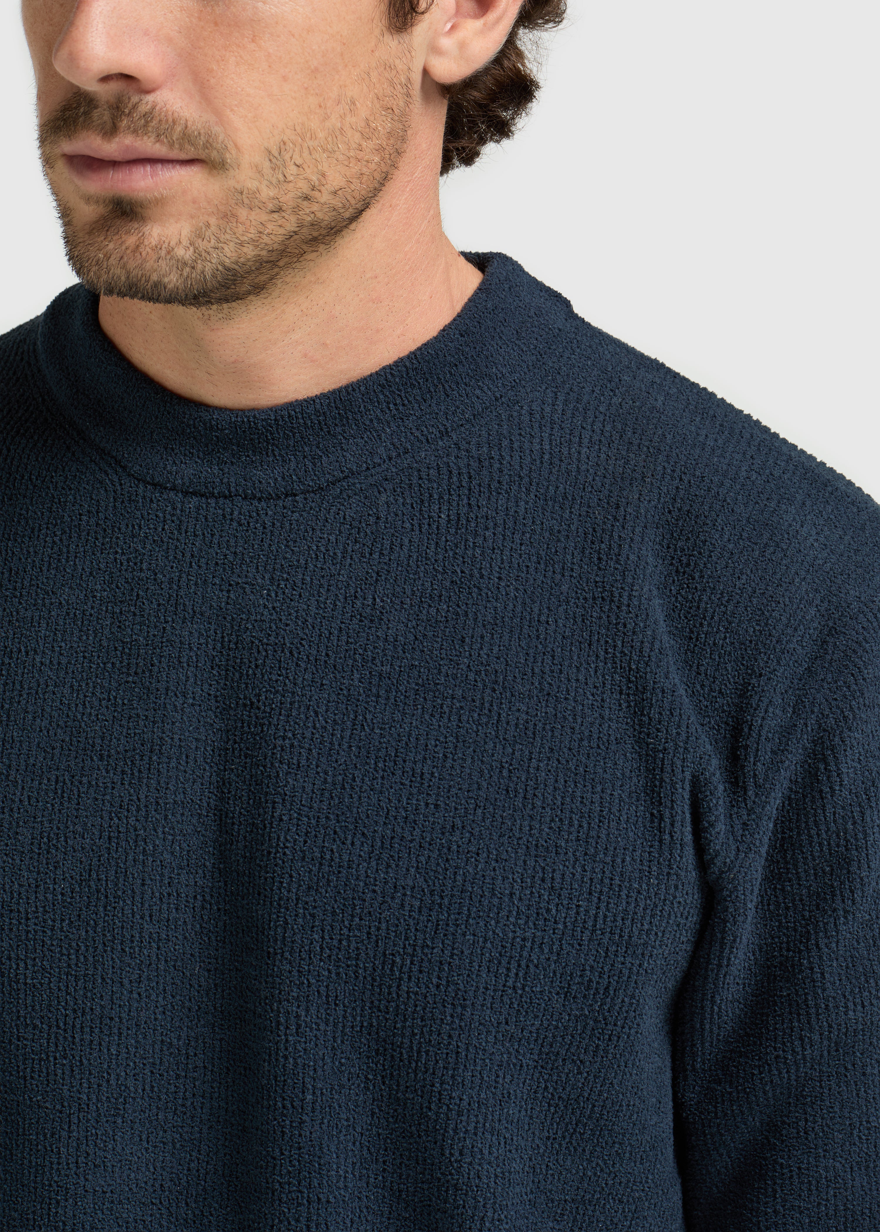Structure Knit Crewneck - Navy