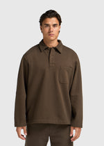 Vintage Washed Pocket Polo - Brown