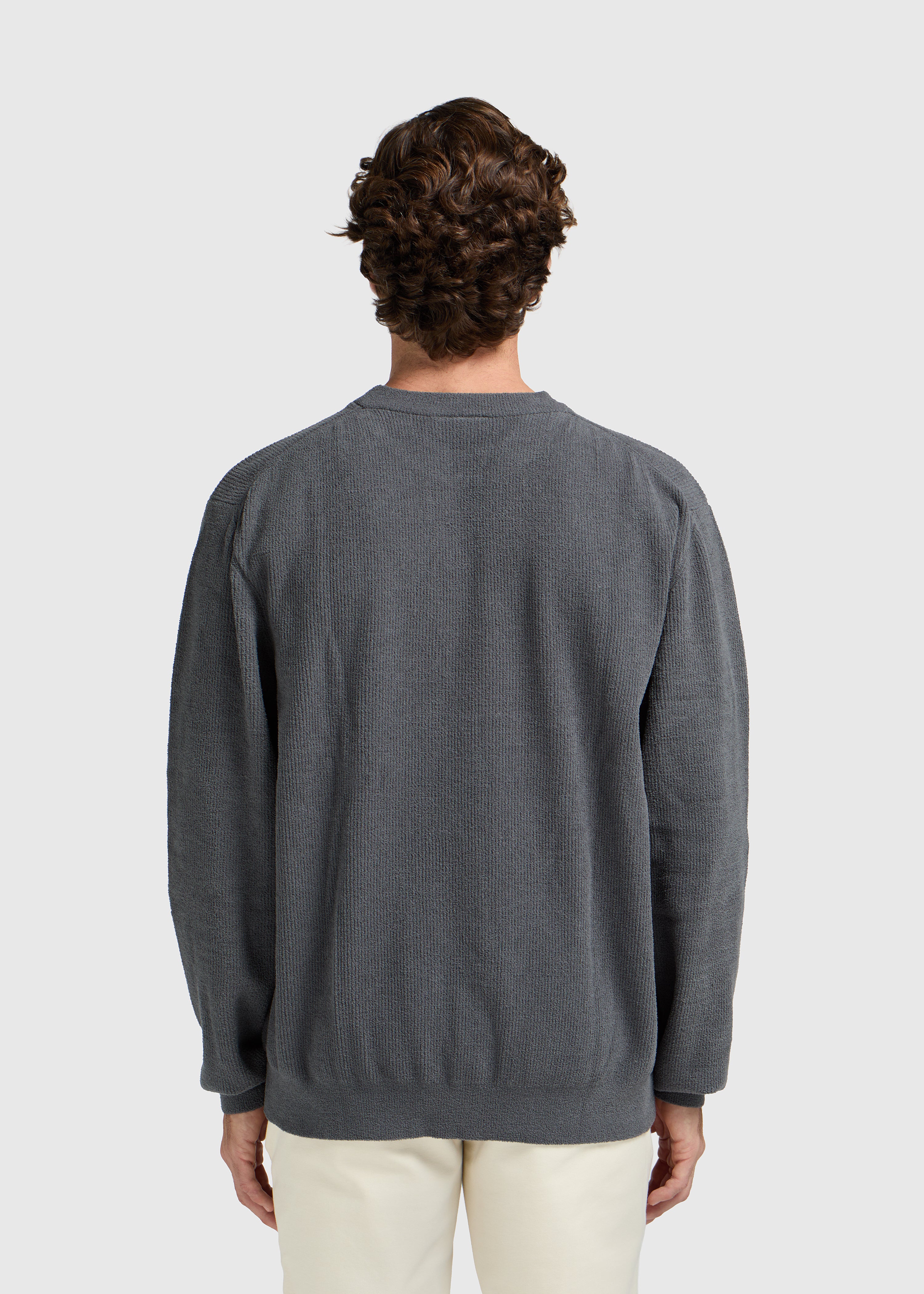 Structure Knit Crewneck - Slate Grey