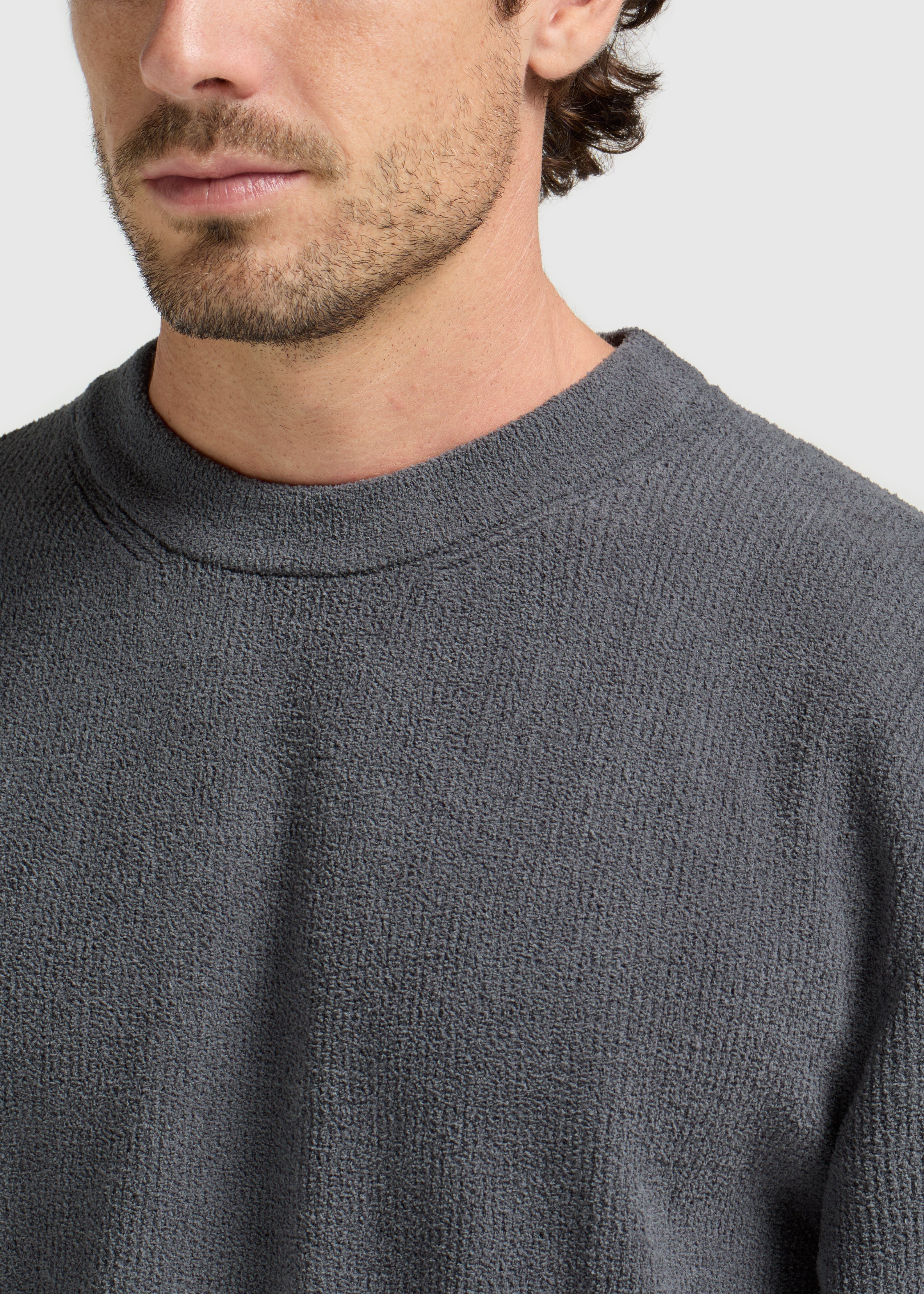 Structure Knit Crewneck - Anthracite