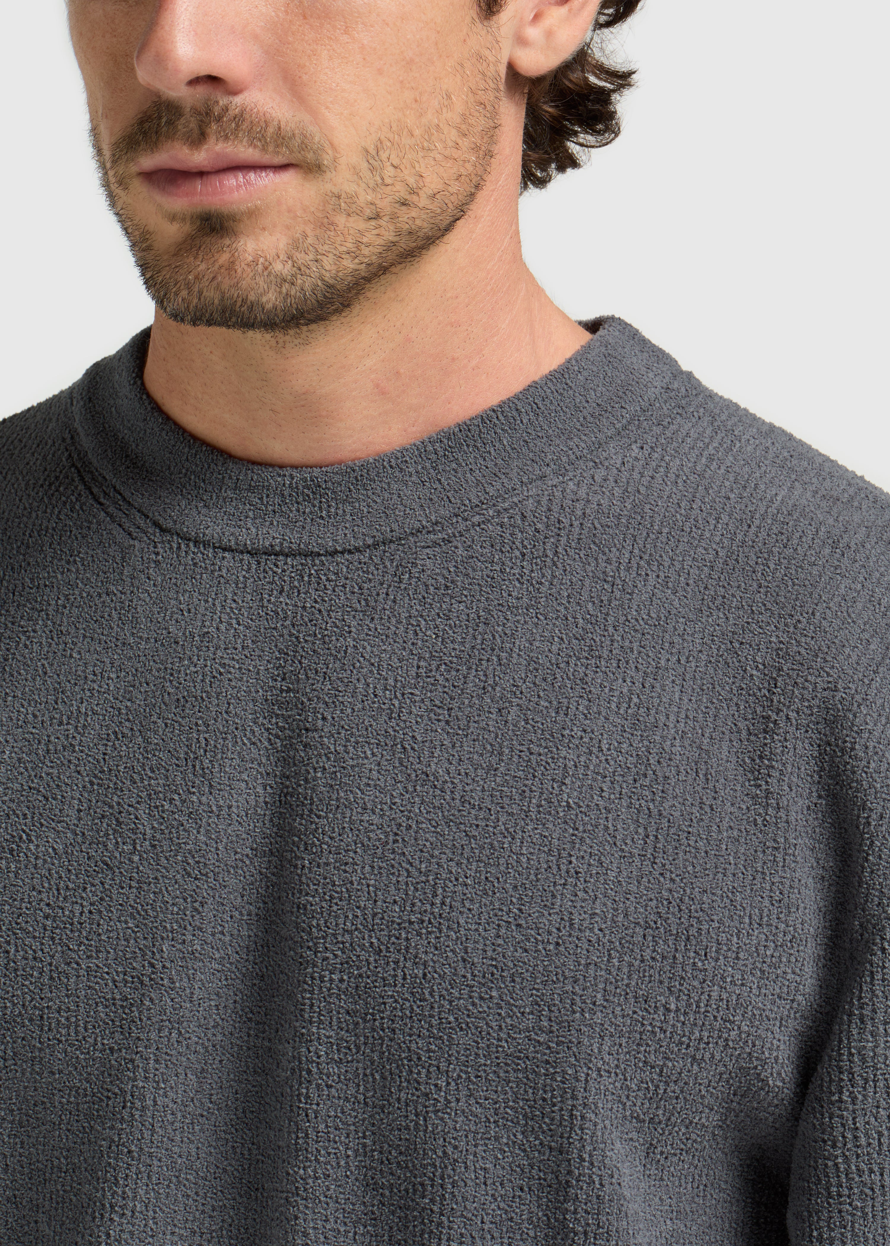 Structure Knit Crewneck - Anthracite