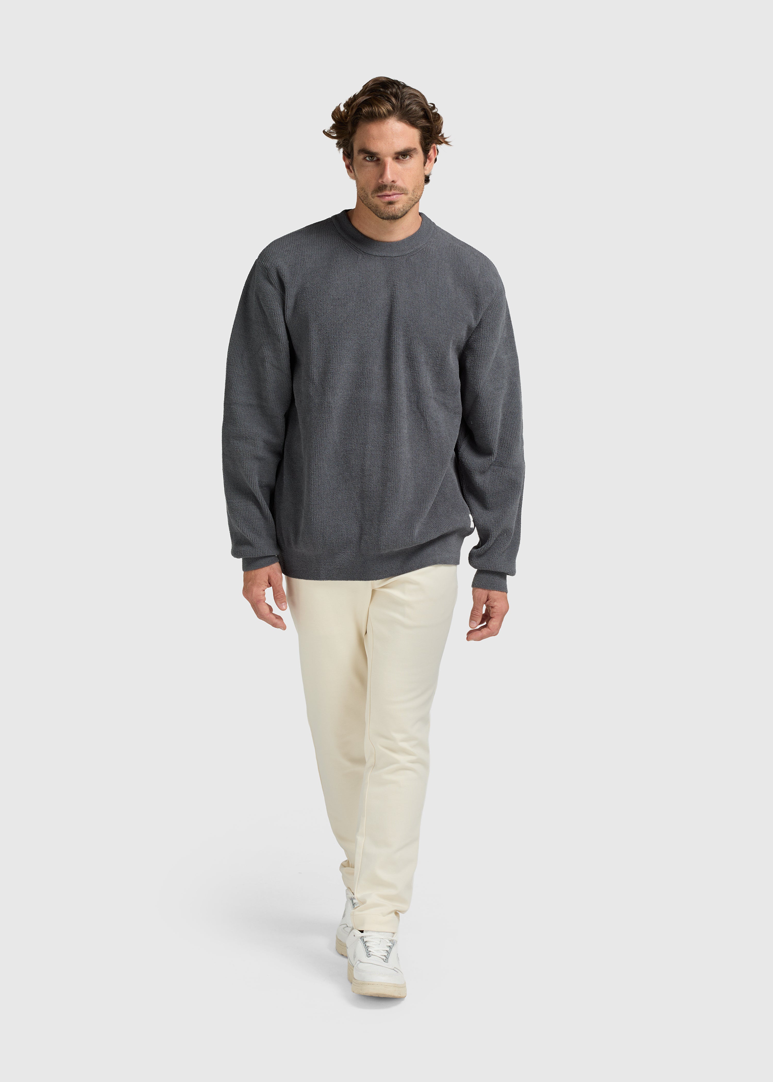 Structure Knit Crewneck - Anthracite