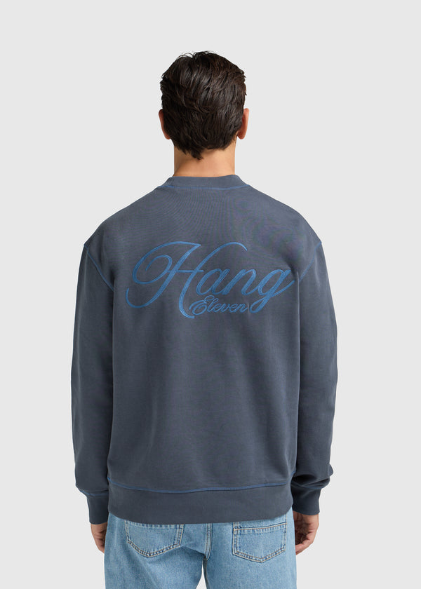 Cursive Crewneck - Navy Blue