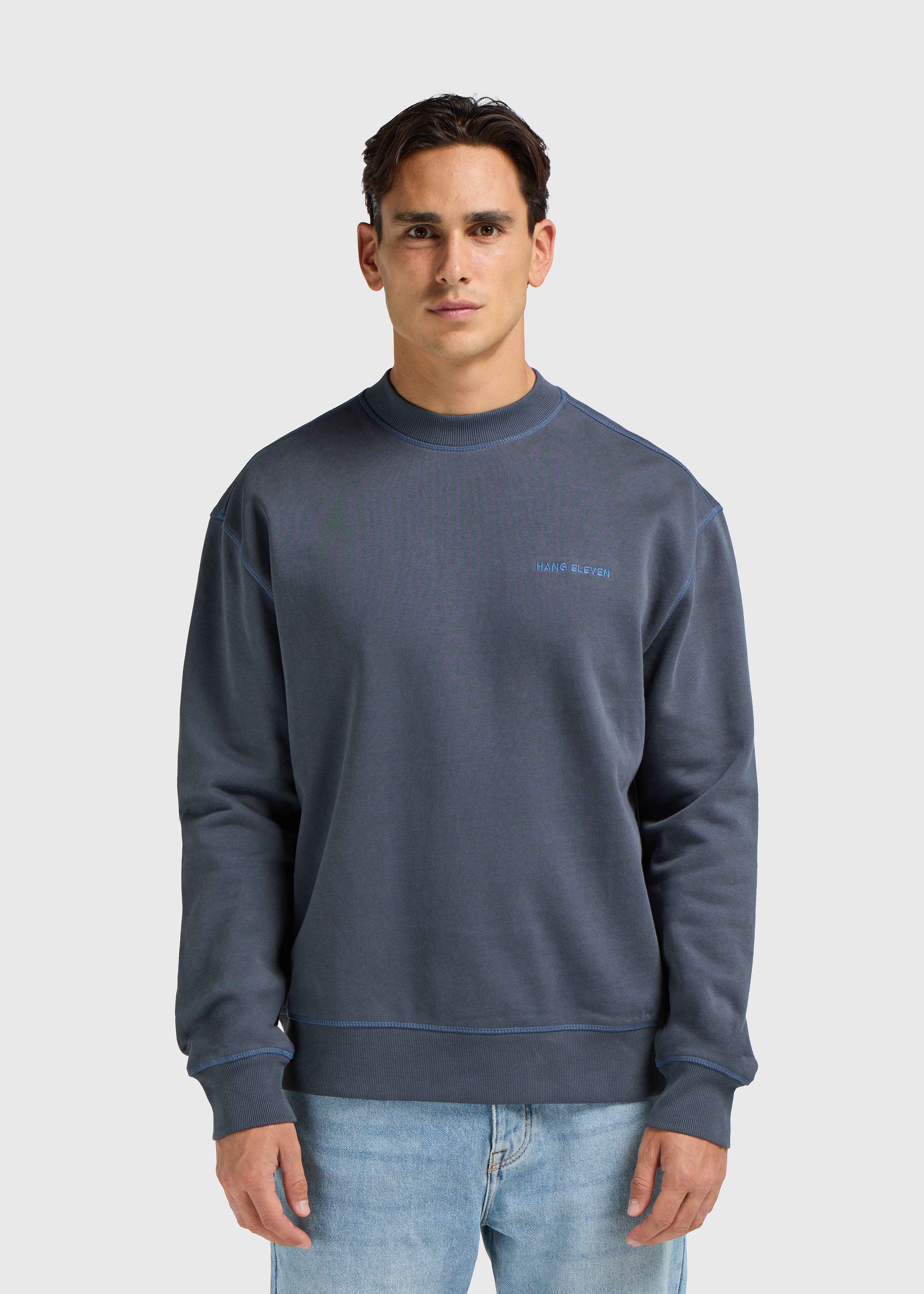 Cursive Crewneck - Navy Blue