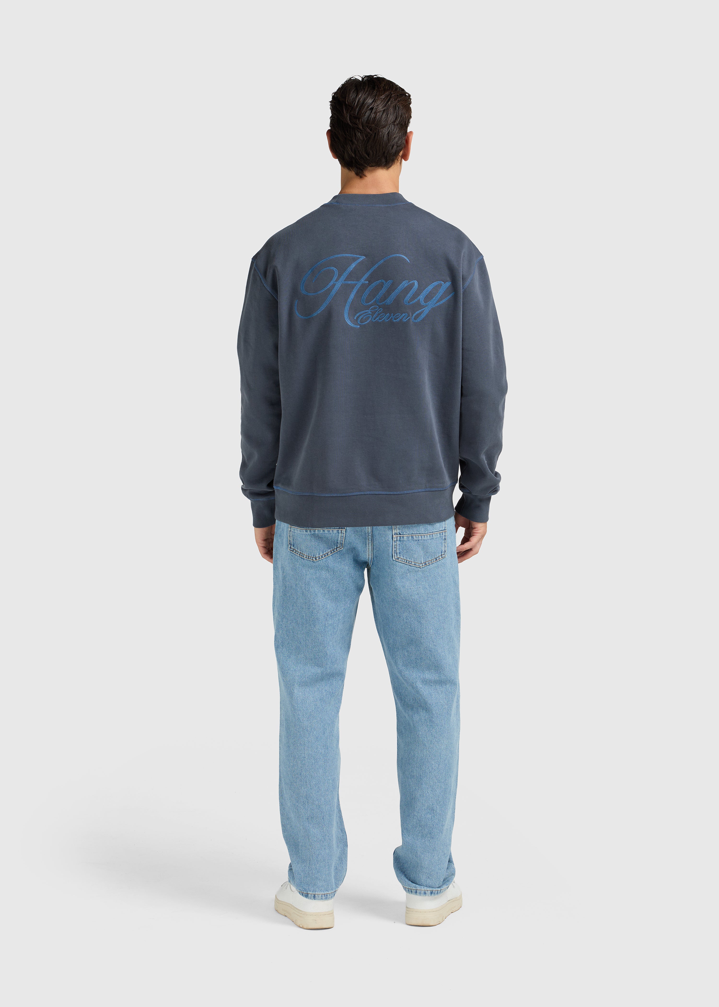 Cursive Crewneck - Navy Blue