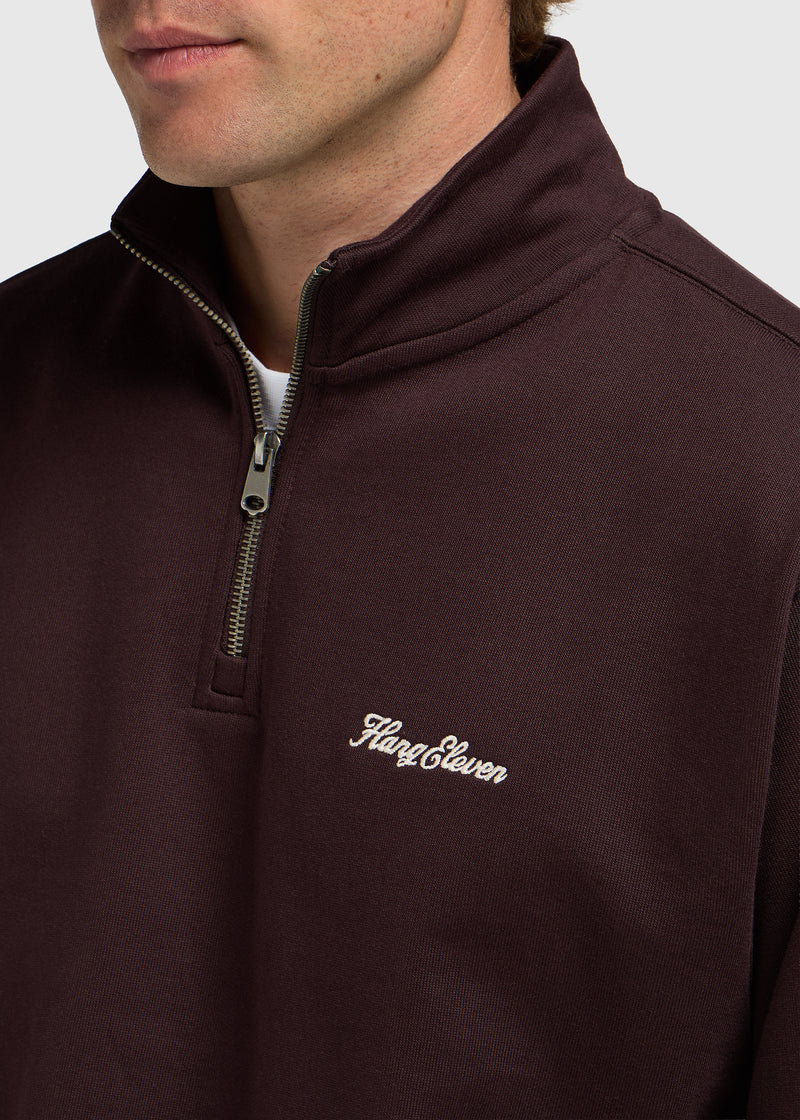 Clean Half Zip Sweater - Chocolate Brown