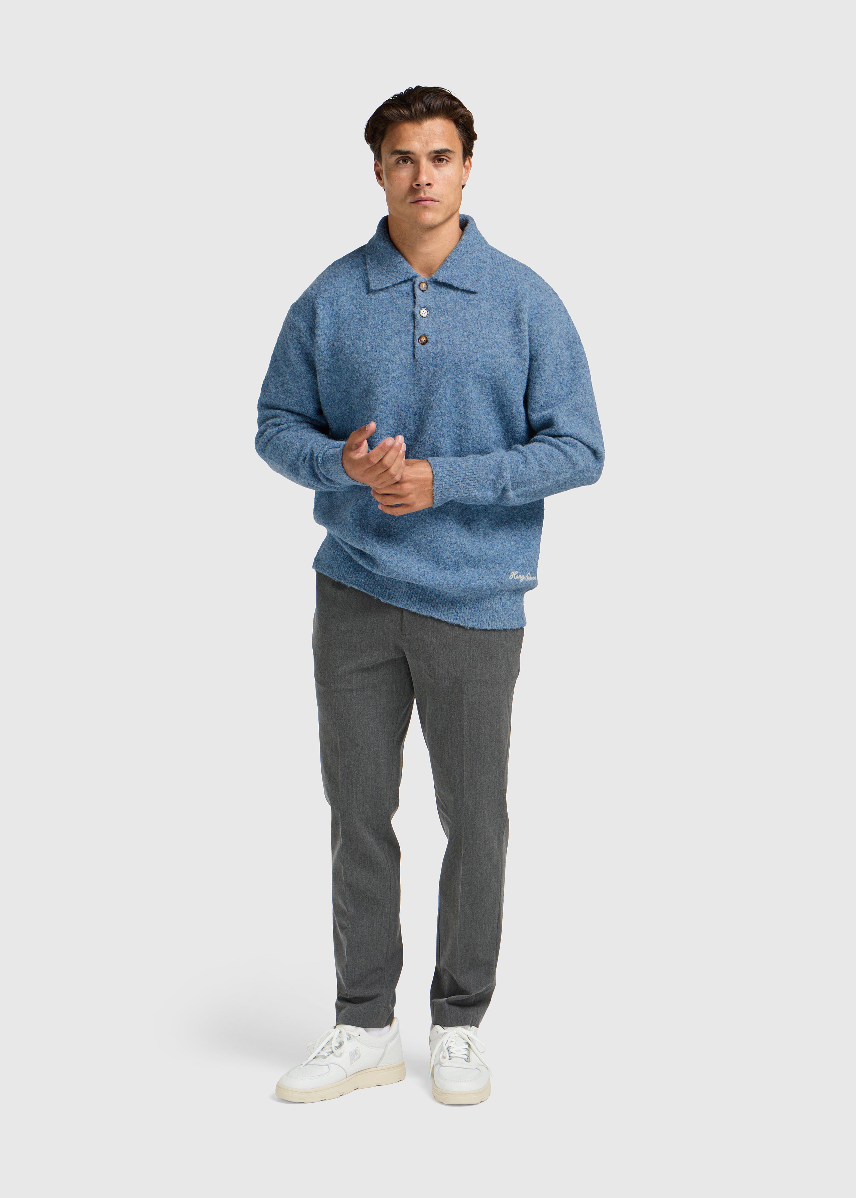 Soft Wool Polo - Light Blue