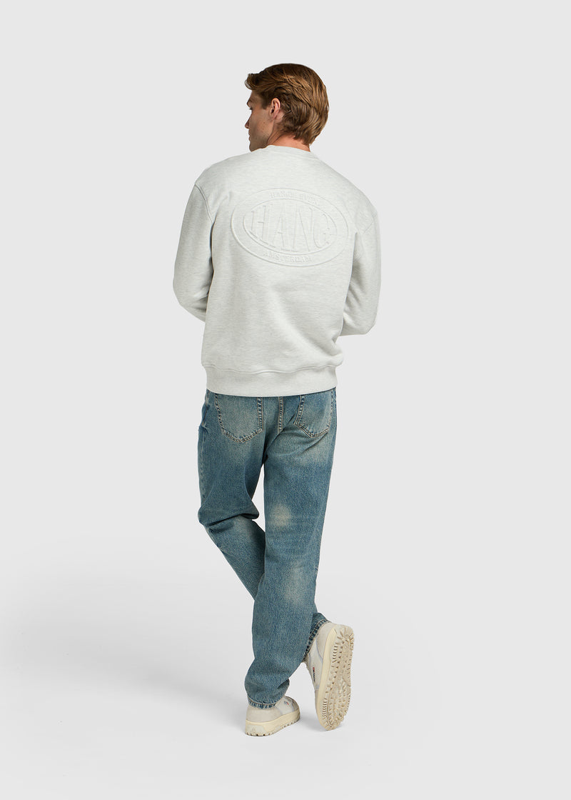 Debossed Crewneck - Grey Melee