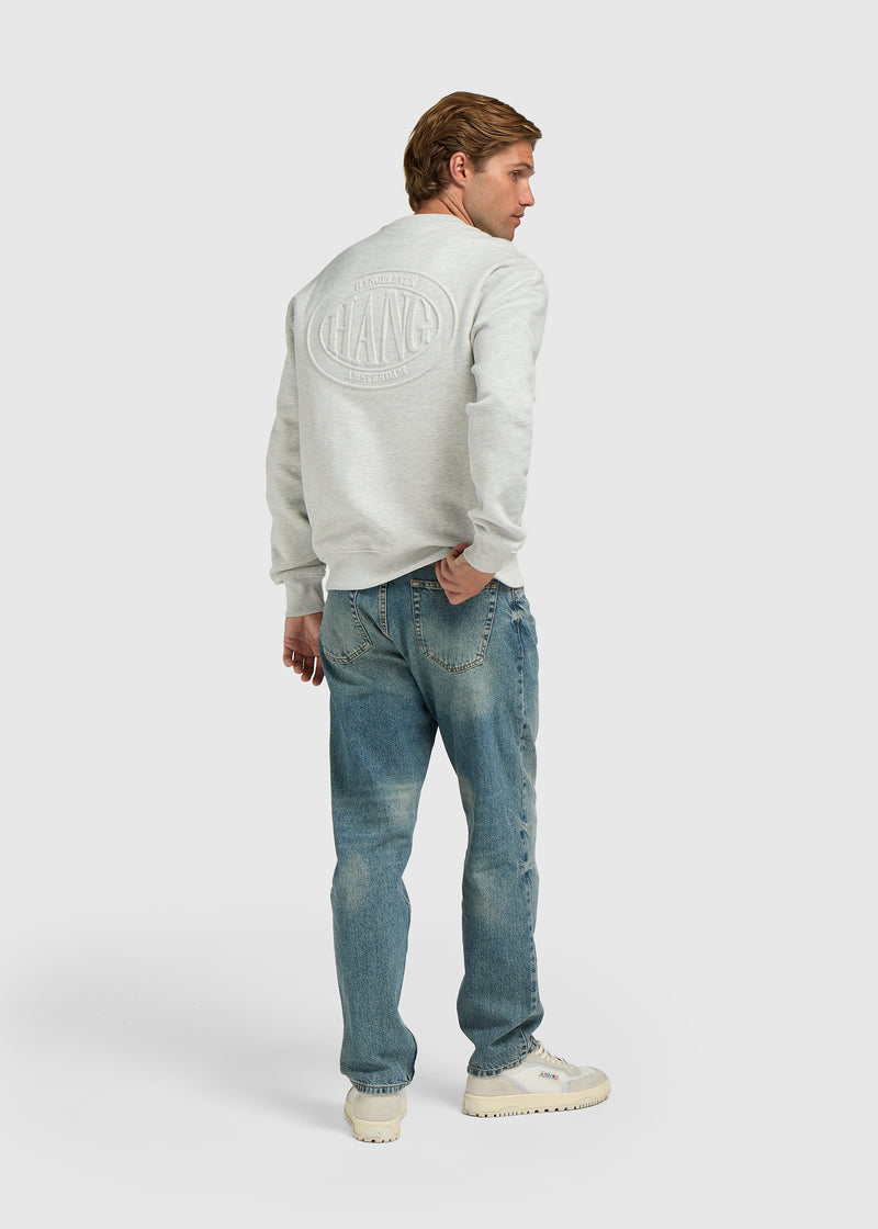 Debossed Crewneck - Grey Melee
