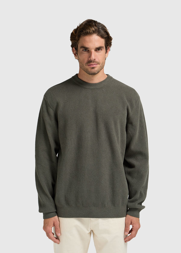 Structure Knit Crewneck - Dark Green