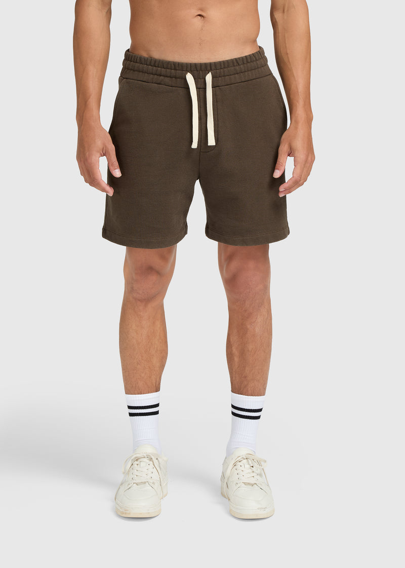 Short de survêtement vintage délavé - Marron