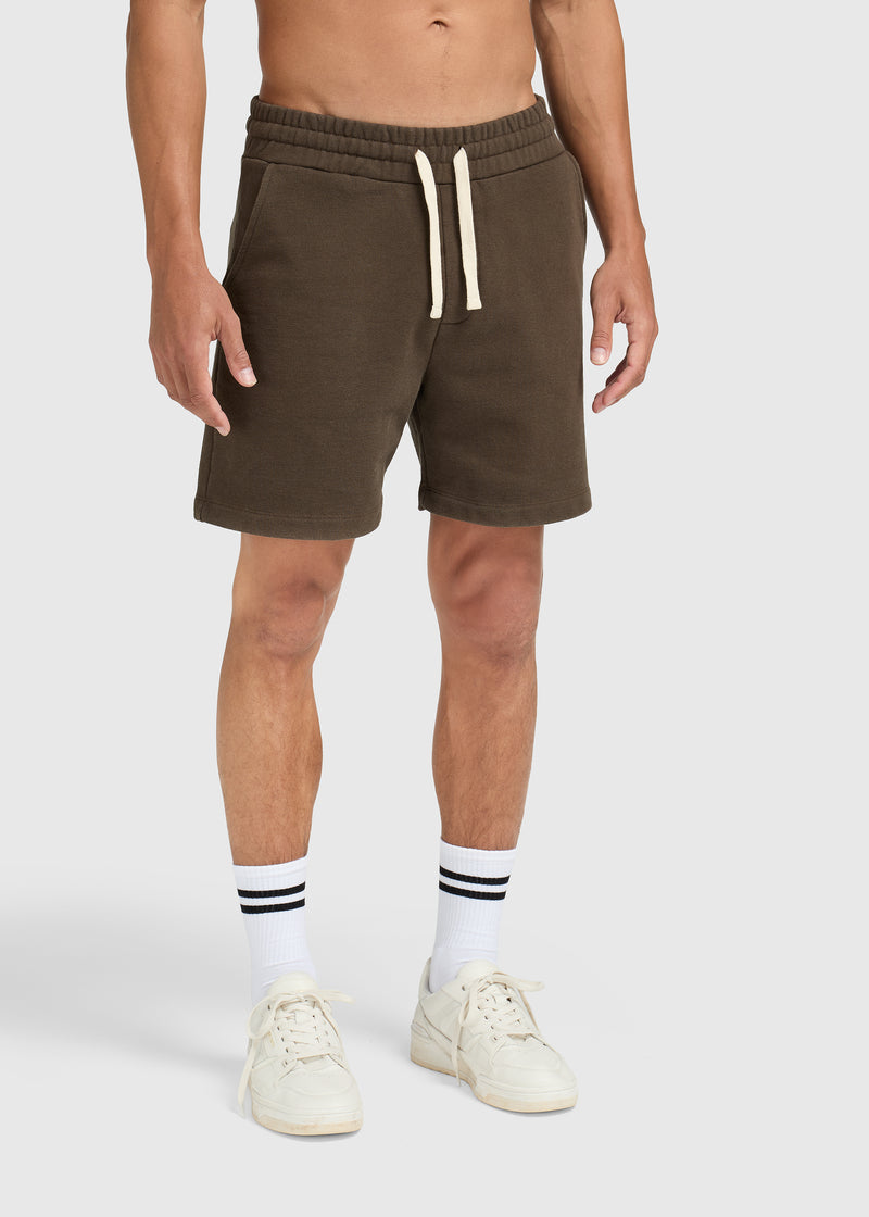 Short de survêtement vintage délavé - Marron