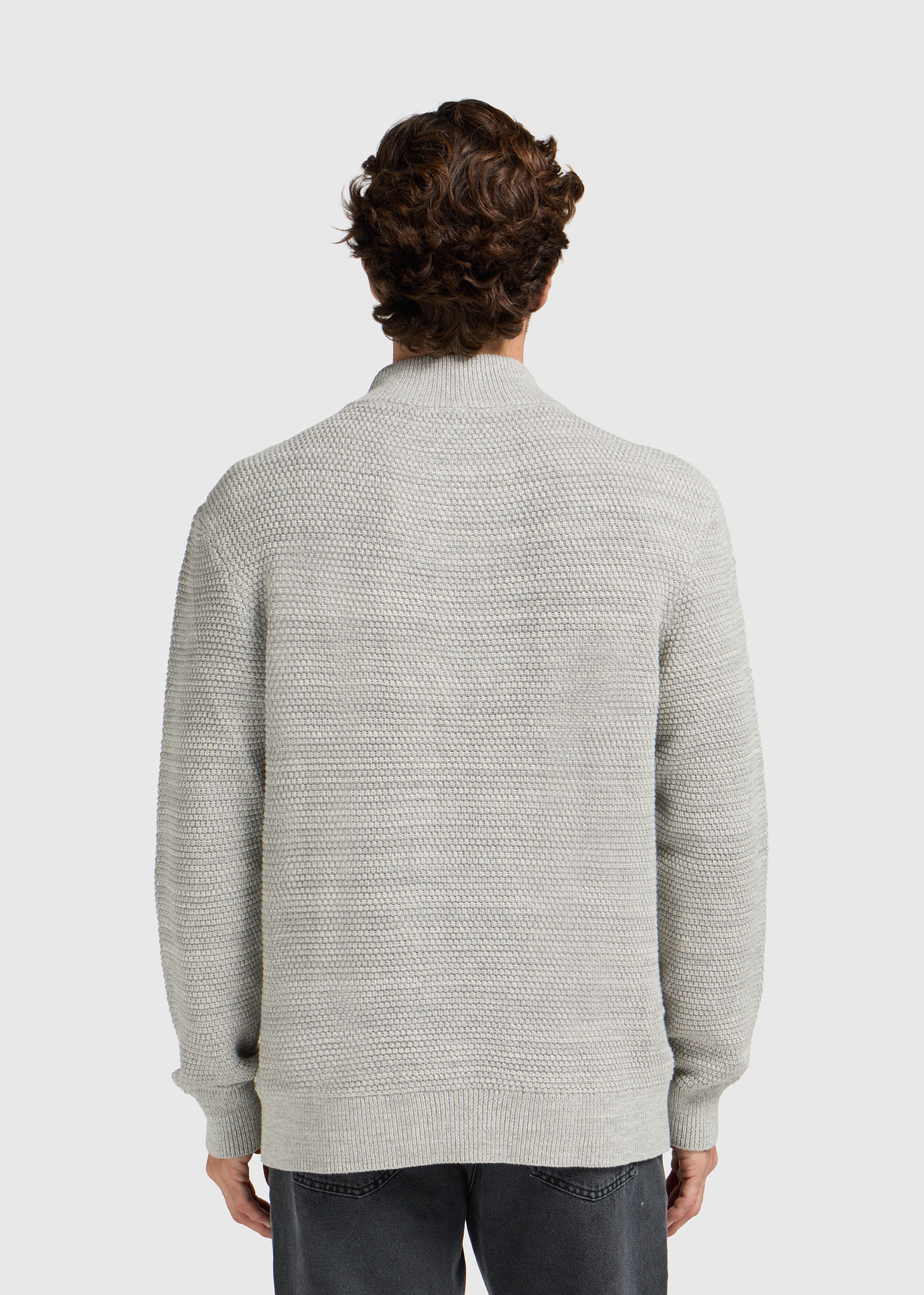 Structure Half Zip Knit - Grey Melee