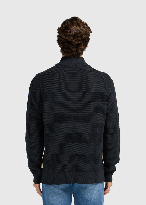 Structure Half Zip Knit - Navy Melange