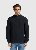 Honeycomb Half Zip - Navy Melange