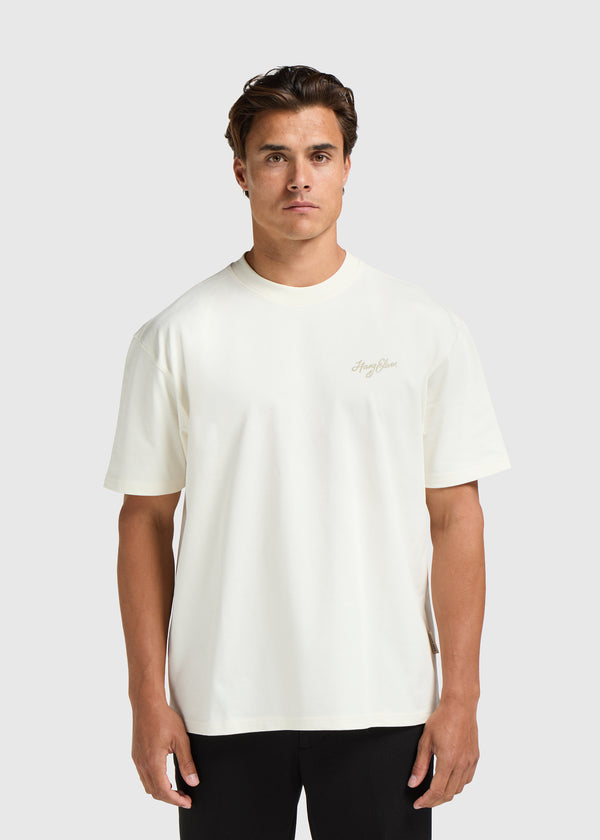 T-shirt à écriture cursive - Blanc cassé