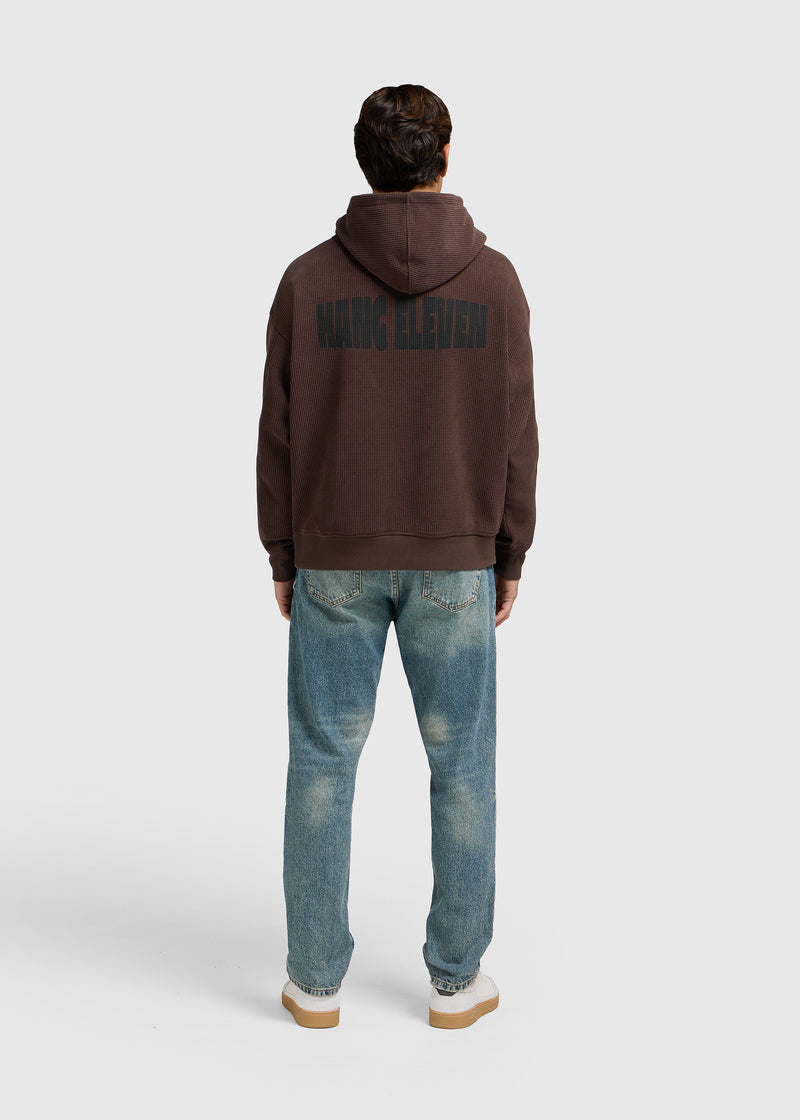 Waffle Artwork Hoodie - Light Brown