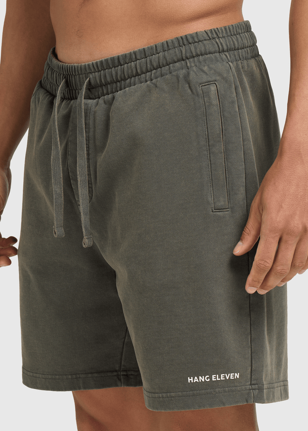 Washed Essential Sweat Short - Chimera Green