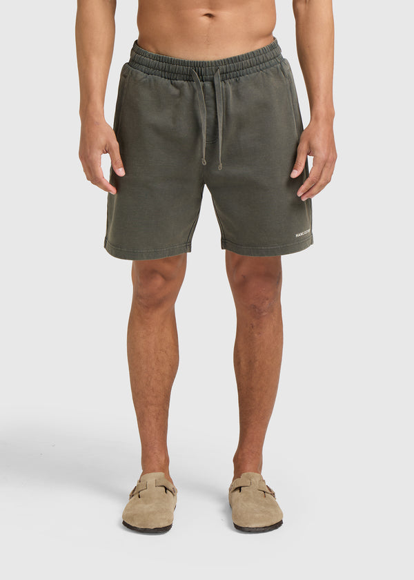 Washed Essential Sweat Short - Chimera Green