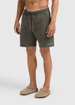 Washed Essential Sweat Short - Chimera Green