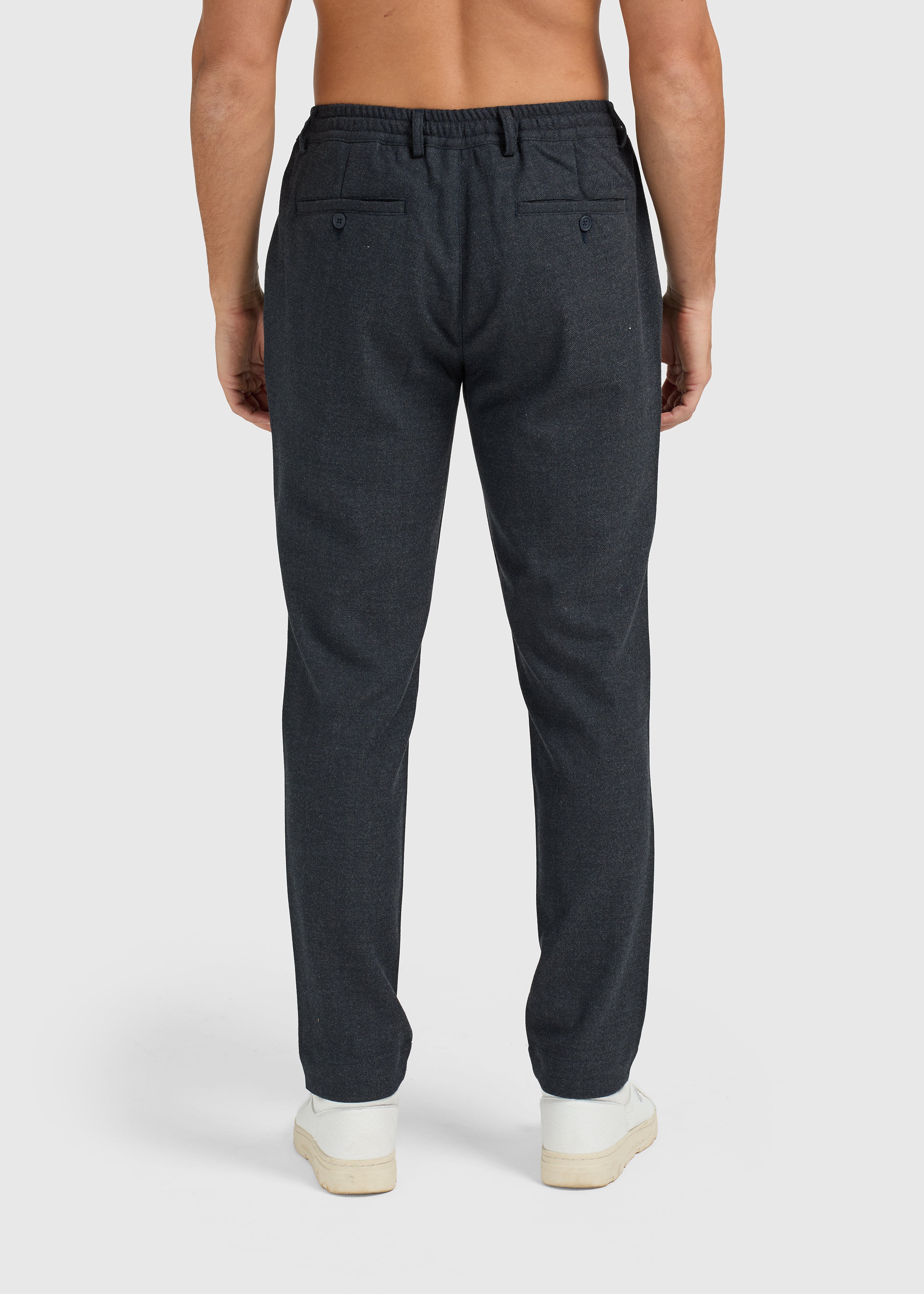 Herringbone Trouser - Navy Blue