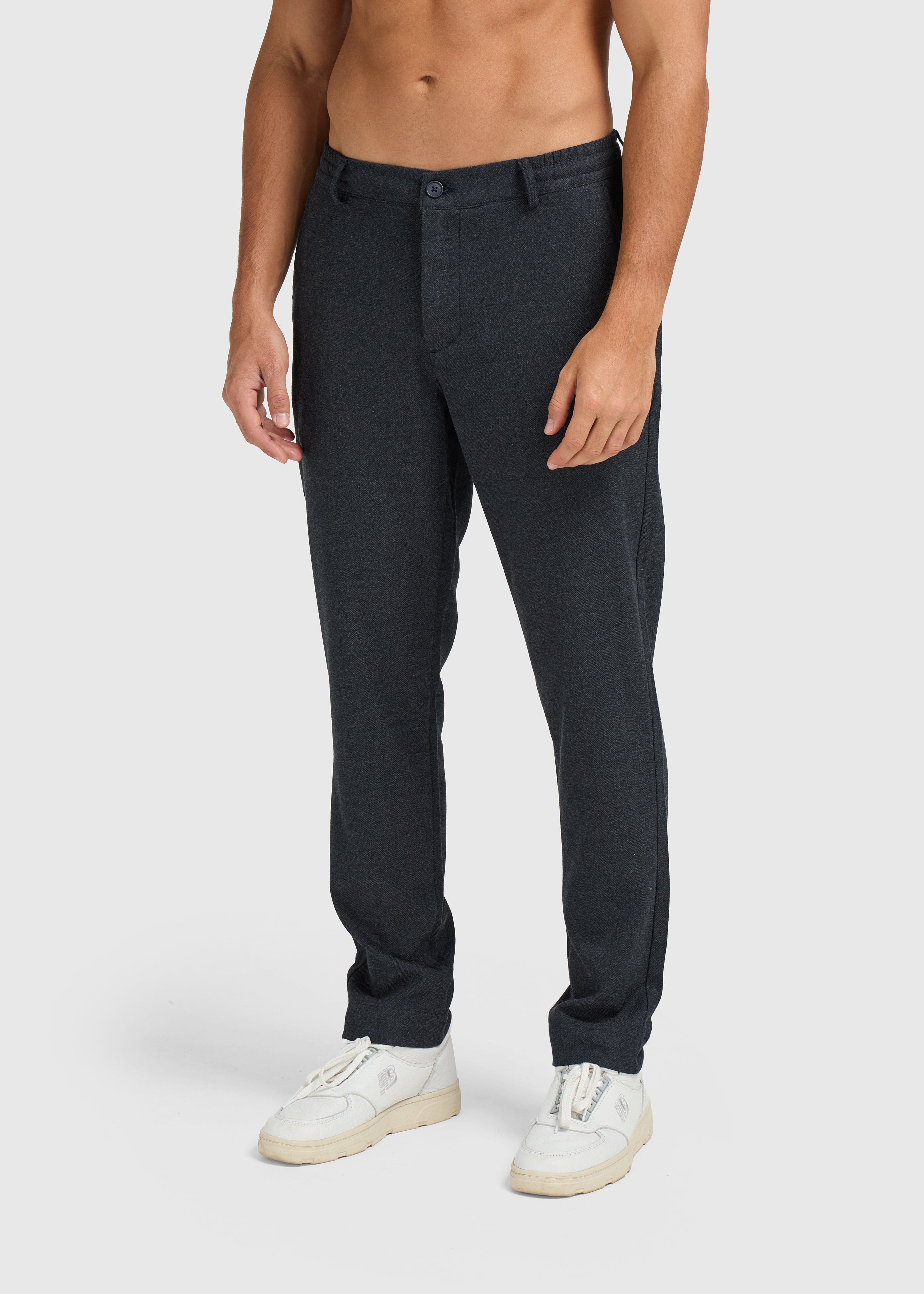 Herringbone Trouser - Navy Blue