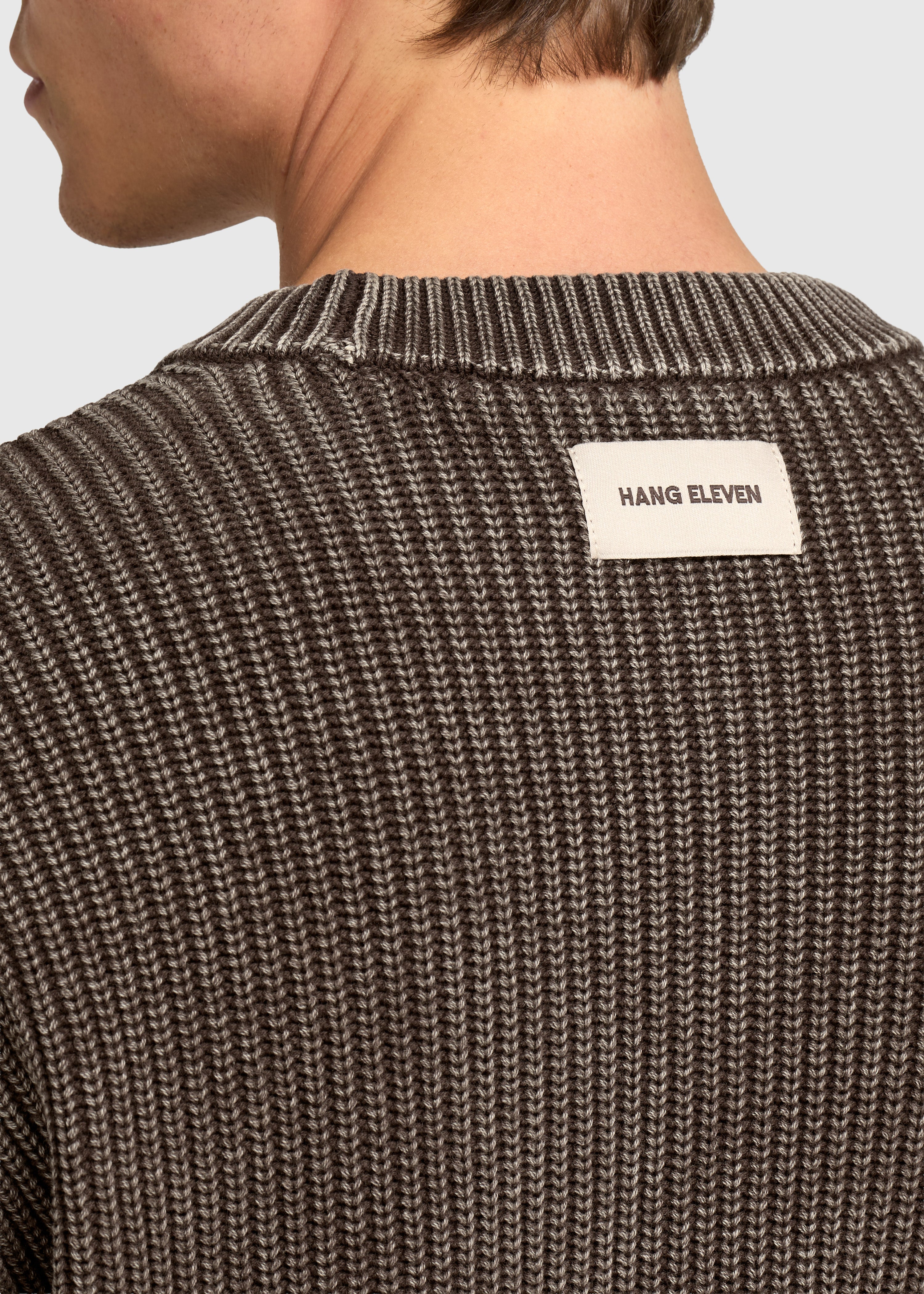 Washed Knit Crewneck - Espresso