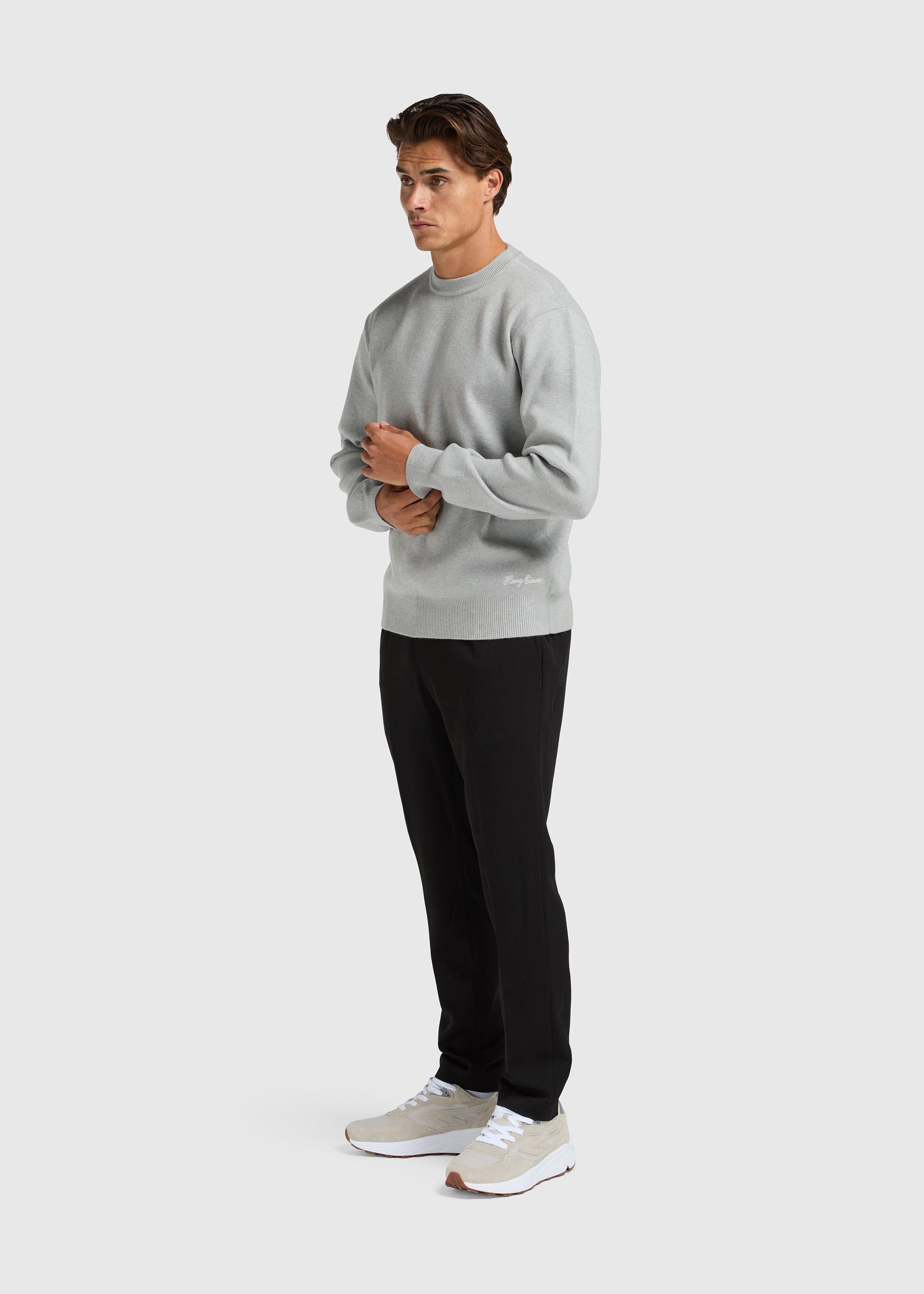 Compact Knit Crewneck - Grey Melee