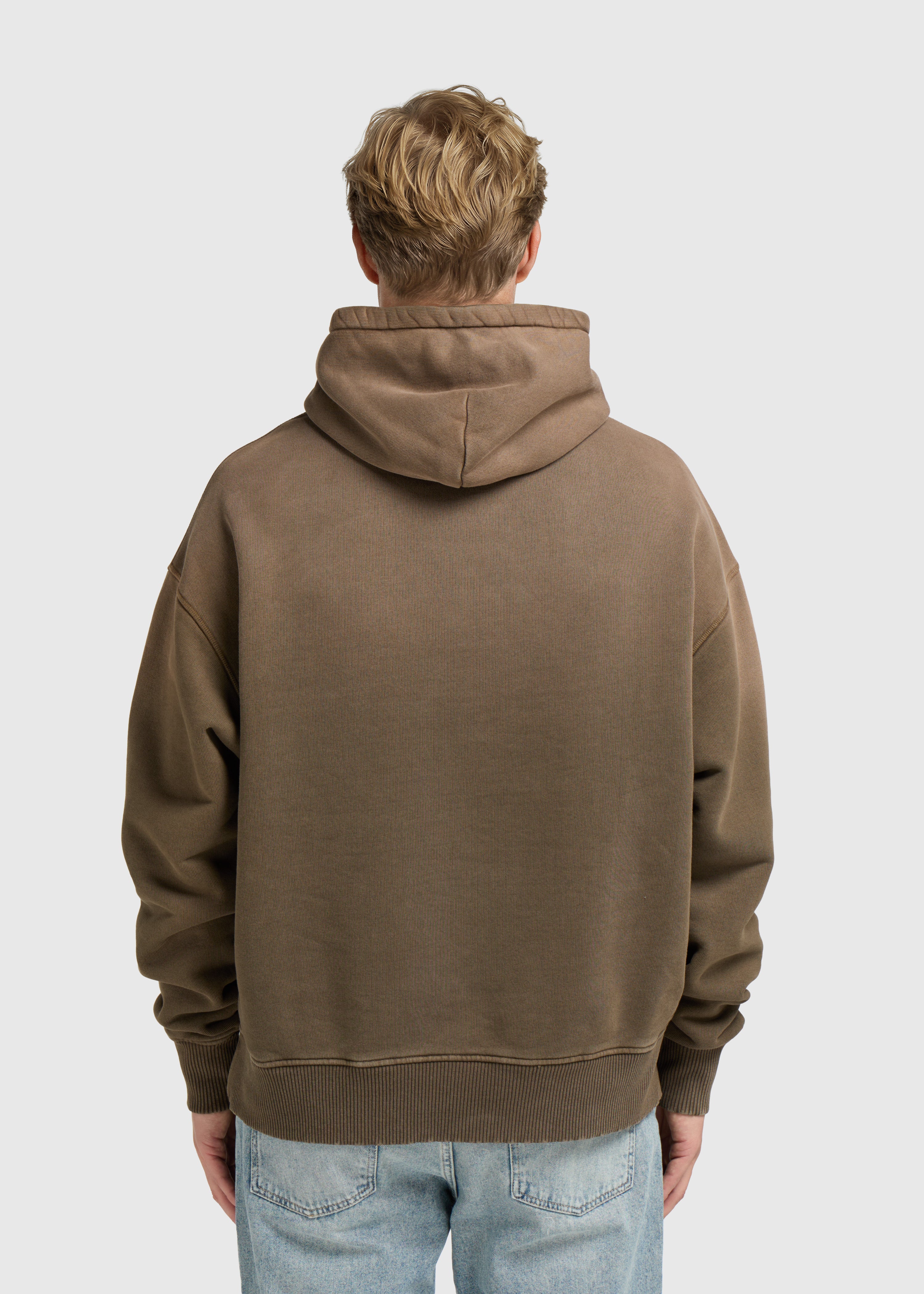 Heavy Dip Dye Hoodie - Washed Brown
