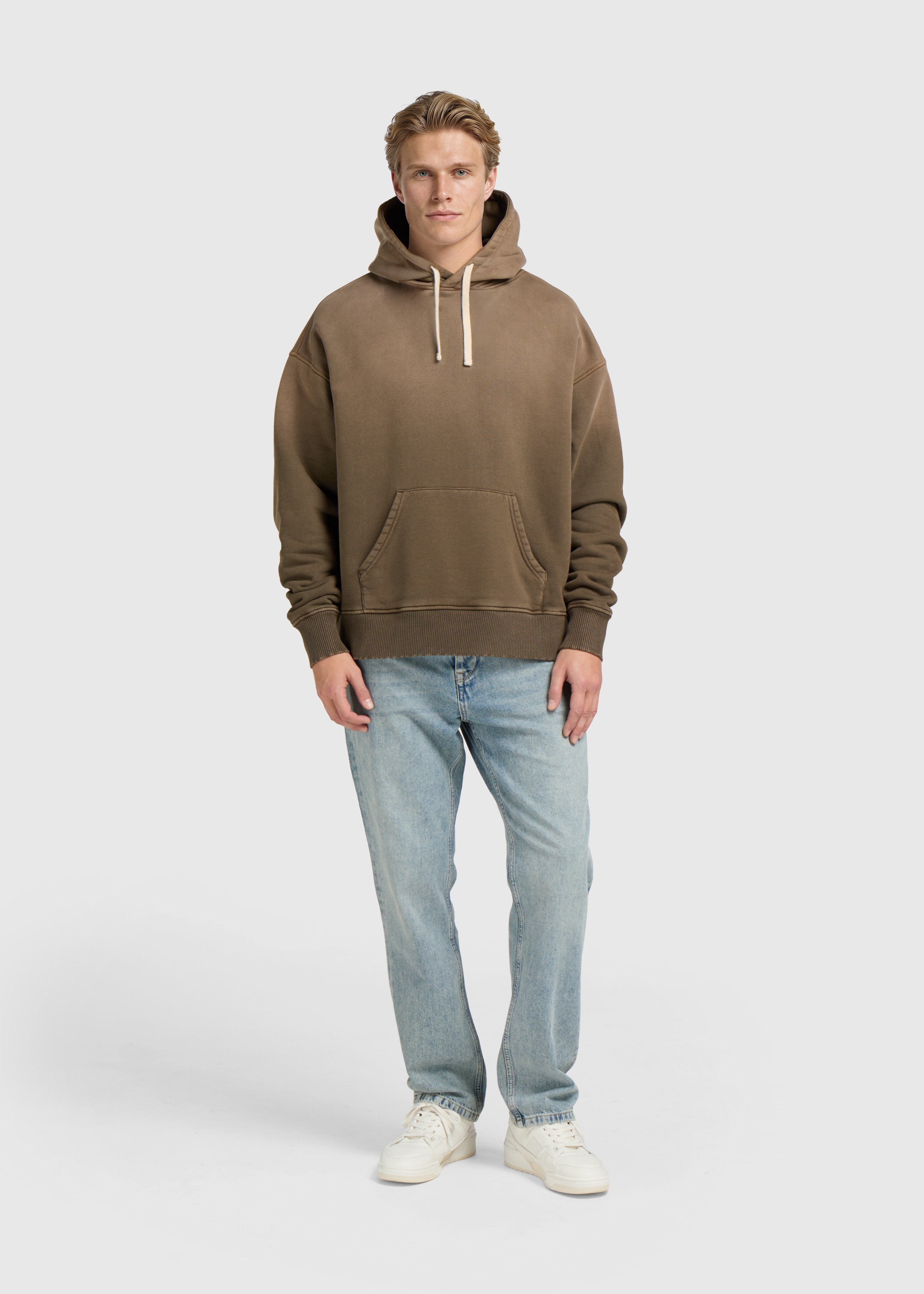 Heavy Dip Dye Hoodie - Washed Brown