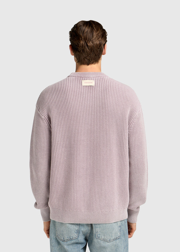 Washed Knit Crewneck - Lilac
