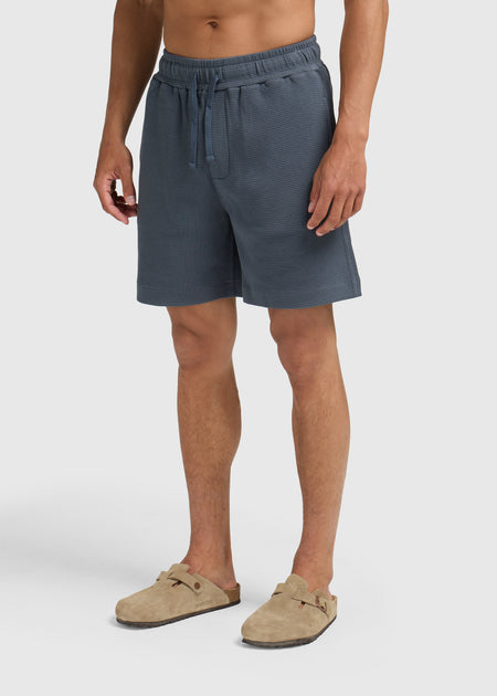 Relaxed Waffle Short- Navy Blue
