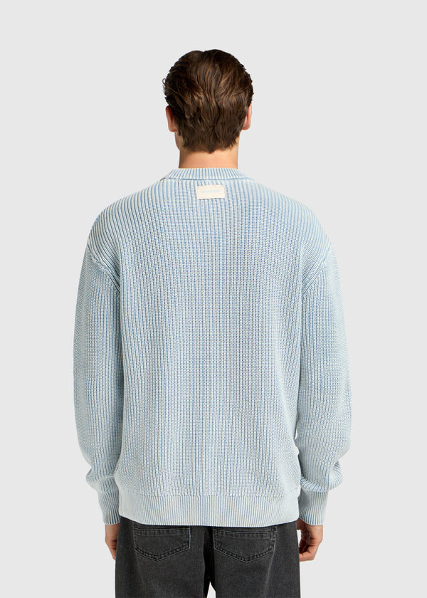 Washed Knit Crewneck - Light Blue